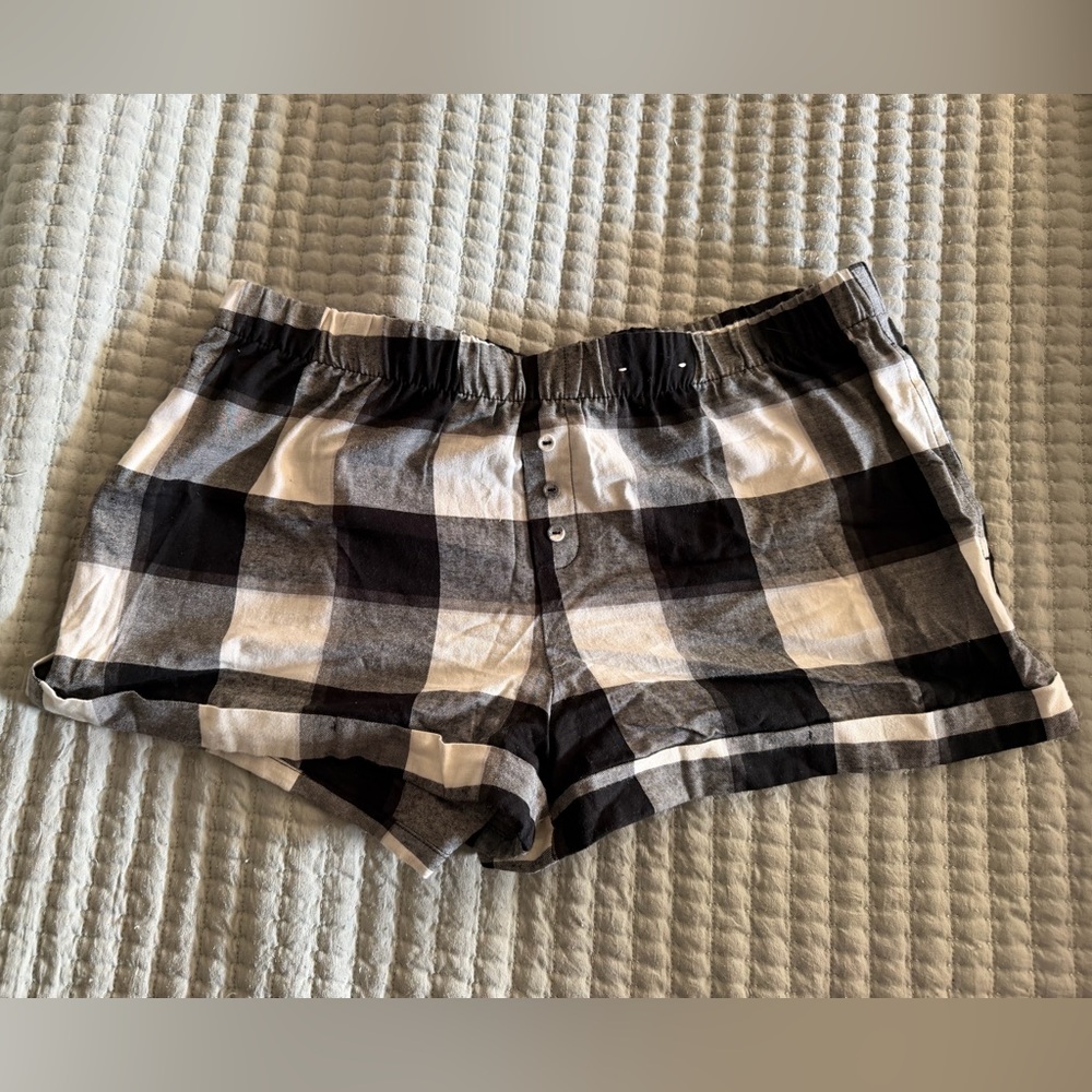 Stars Above Black and White Plaid Shorts with pockets